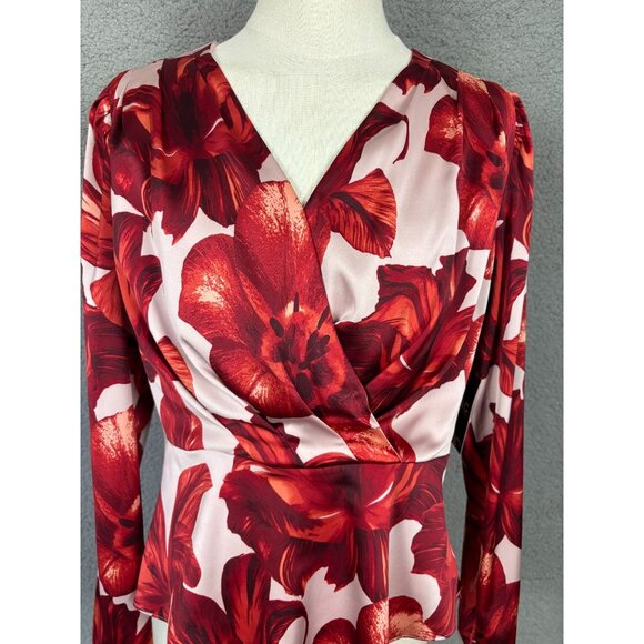 I.n.c. International Concepts Women's Small Printed Surplice-Neck Top Multi NWTs - Picture 2 of 8